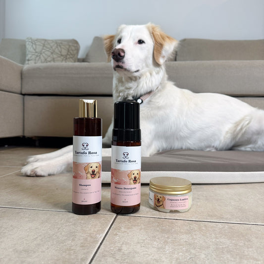 Kit completo per la pulizia e idratazione del cane, con prodotti naturali Tartufo Rosa