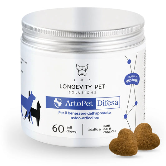 ArtoPet Difesa Longevity Pet - 60 soft chews per il benessere articolare di cani e gatti