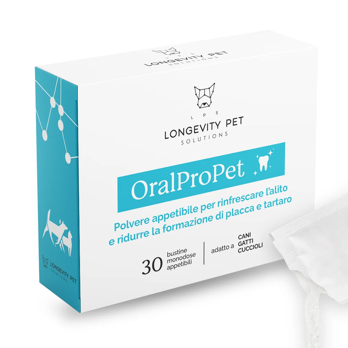 OralProPet Longevity Pet - 30 bustine per igiene orale di cani e gatti
