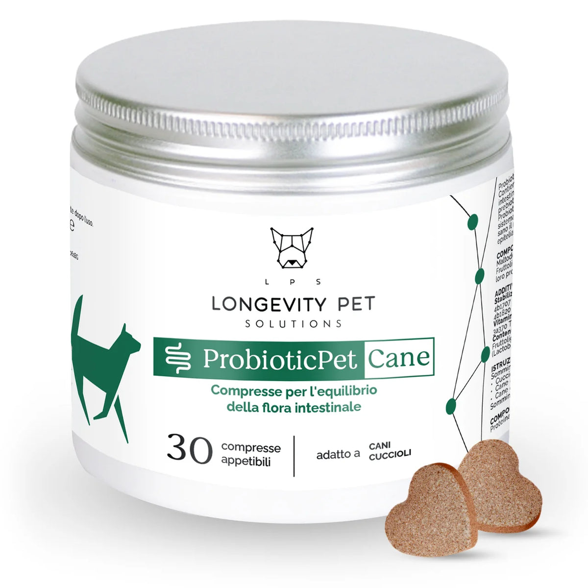 ProbioticPet Cane Longevity Pet - 30 compresse appetibili per l equilibrio della flora intestinale