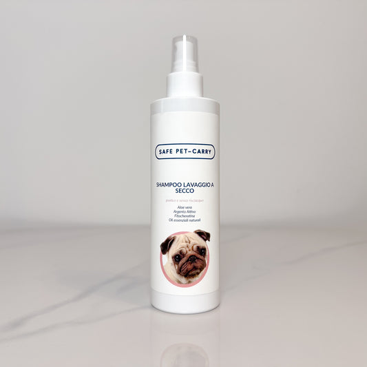 Shampoo secco per cani Tartufo Rosa, ideale per una pulizia senz’acqua