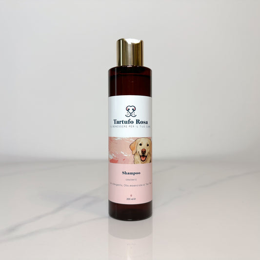 Shampoo idratante per cani Tartufo Rosa, con ingredienti naturali e lenitivi